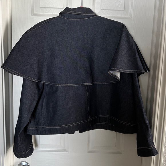 NWT! H&M EuropeDark Blue Denim Cape Jacket — Large - Picture 4 of 7